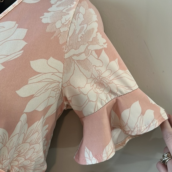 Beautiful pink blush floral cross tie Long maxi Dress size small - Picture 4 of 11